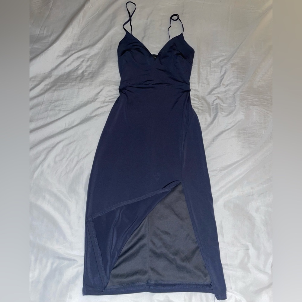 fashion nova silky slit dress - Picture 4 of 13